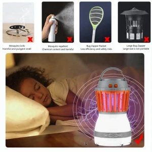 YARRAEBug Zapper 2 In 1 Night LED Light Bulb Lamp &amp; Mosquito Zapper Repellent