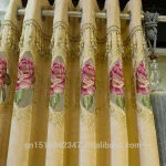 Yellow cashmere flower modern style embroidered fabric and yarn curtains