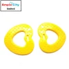 yellow plastic baby teether heart shape seal teether funny baby teether food grade