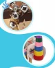 YF-D2778 Wholesale Baby Gift music learning Handle Activity Bell wooden rattles teether for kids