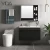 YIDA Sanitary Hanging Touch Led Light Wall Mirror Medicine Storage Black Bathroom Vanity Cabinet  Under Basin