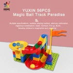 Yuxin 56 pcs Children Building Blocks Toy 676-9 Large particle Marble Race Run Maze Ball magic bead slide Track Educational Toy