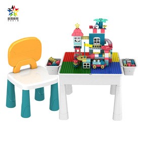 Yuxin Multifunctional Learning Building Blocks Table 677-6A Chair large particles assembled toy baby puzzle game for children