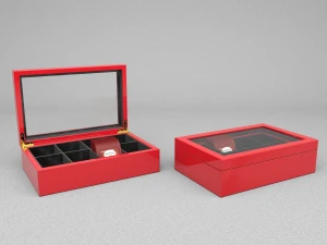High-Gloss-Lacquer 8 Compartment Teabag Box