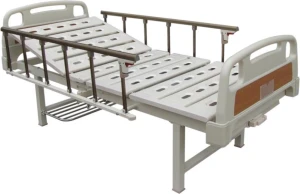 Hospital bed with one revolving lever