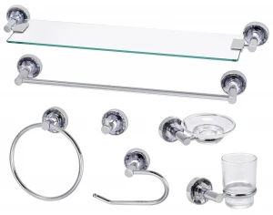 Bathroom Accessories 7-Piece Set Hardware Set Towel Ring Glass Shelf Toilet Paper Holder
