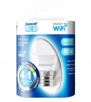 Smart WiFi LED Light bulb. G45 Golf. Dimmable. Works with Amazon Alexa, Google Home & Siri.