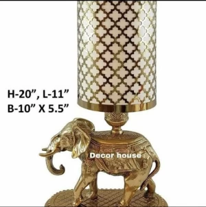 Impressive Elephant Lamp - Pure Aluminium Antique Polish