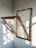 Towel drying rack, Foldable rack: Laundry room storage, Vintage folk art - Clothes drying rack