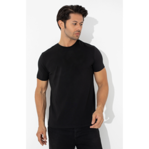 Customized Round Neck Black Blank 100% Cotton T-shirt Men's Casual Cotton Plain Tshirt In Bulk