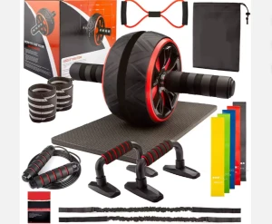 17-in-1 Home Gym Set Workout Fitness Equipment ABS Ab Wheel