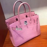 HERMES ROSE SAKURA MATT CROCODILE
