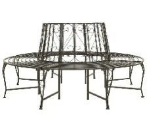 vidaXL Tree Bench Silver grey Steel 63 in diameter Outdoor Bench Round