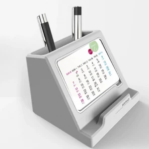 Customized Logo Plastic pen holder desk calendar