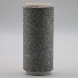 Carbon  conductive  fiber nylon filament  20D/3F  twist with 50D white DTY polyester filament yarn Anti-Static garment-XT11839