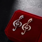 Note Brooch Alloy Rhinestone Brooch Pin shiin Hot selling delicate girl brooch Metal alloy brooches