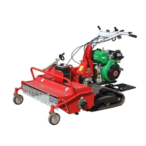 Rubber tracks garden diesel engine grass cutting machine