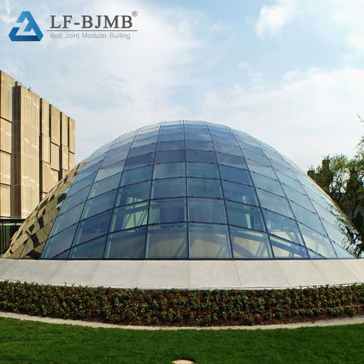 Buy Prefab Fast Installation Glass Roof Atrium Steel Structure Dome ...