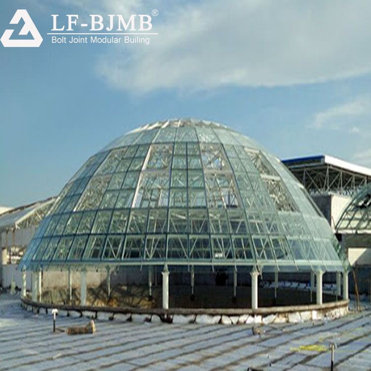 Buy Prefab Fast Installation Glass Roof Atrium Steel Structure Dome ...