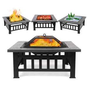 Outdoor garden patio fire pit charcoal wood heater