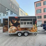 Customization Mobile Shop Kitchen Food Cart Trailer Ice Cream Truck Fast Snack Customized Hot Dog Small square Food Tra