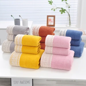 American garden style towel, bath towel, facial towel.