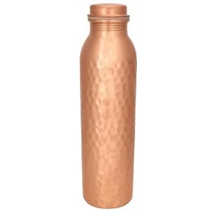 100% Copper Jointless Bottle Ayurvedic Pure Drinking Water For Health Benefits(Hammered)