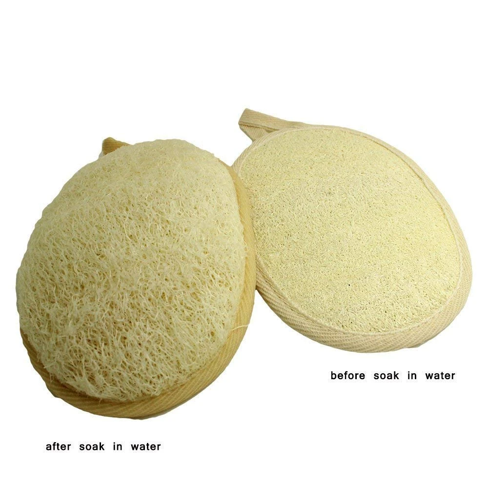 100% Natural Luffa and Terry Cloth Materials Loofa Sponge Scrubber Brush Close Skin For Men and Women When Bath Spa and Shower