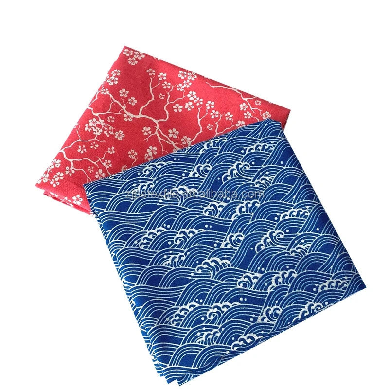 100% organic cotton big square bandana silk screen printed furoshiki wrapping cloth
