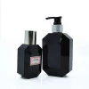 120ml 250ml 400ml PETG Square Diamond Opaque Lotion Pump Hair Care Skincare Black Shampoo Empty Plastic Bottles