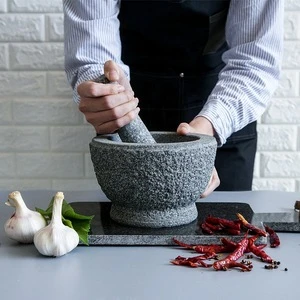 14.5*10cm medium granite mortar and pestle set for grinding spices, herbs