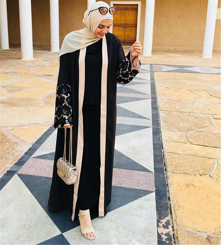 1502# 2021 Latest New Designs Embroidery Cardigan Islamic Clothing Fashion Front Open Kimono Arabic Style Dubai Muslim Abaya