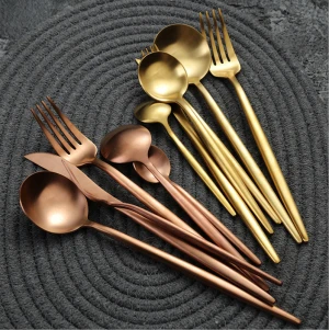 18/10  Gold / Rose Gold Stainless Steel Cutlery Set
