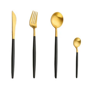 18/8 Restaurant Dinnerware Gold Stainless Steel Dinnerware Set