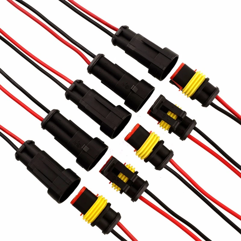 2 Pin Way Car Waterproof Electrical Connector Plug With Wire