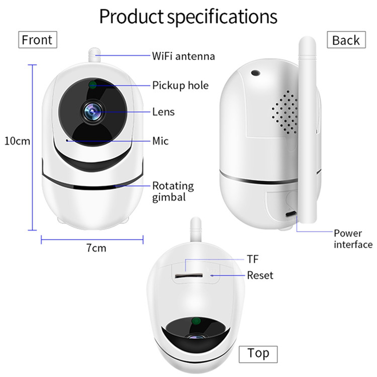 2019 1080P Automatic Movement Motion Tracking Detector Night Vision WiFi IP Camera Wireless Baby Monitor HD Audio Camera