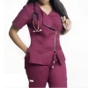 2020 Latest custom logo embroidered high fashion scrub suit design nurse uniform