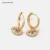 Import 2020 New Arrival Micro Zirconia Pave  Eyes Type CZ Brass Gold Plated Hoop Earrings from China