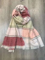2020 new winter women knitted scarf fashion plaid pattern shawl warm female scarf