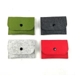 2020 wholesale easy carry felt coin purse with snap fastener