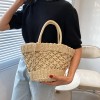 2021 Summer New Straw Bag Holiday Beach Bags Female Woven Vegetable Basket HandBag Straw Tote Bags