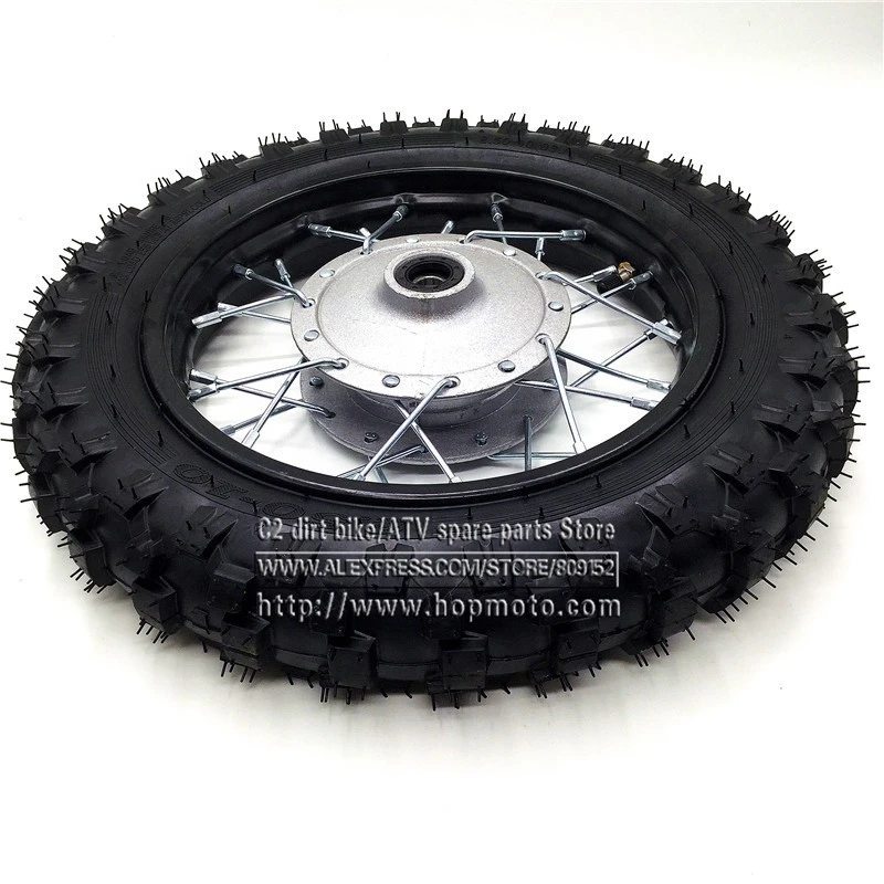 2.50-10&quot; Motorcycle Wheels Front 10 inch Steel Rims 28 holes with Drum Brake hub for SMALL dirt pit bike CRF 50 Black