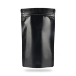 250g Custom printing reusable blank black stand up coffee bean pouch
