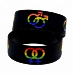 25PCS Gay Pride Silicone Wristband Mix Male and Female Symbol One Inch Wide