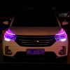 2pcs highlight waterproof auto colorful drl LED daytime running lights rgb remote control turn signal drl lamp guide light strip