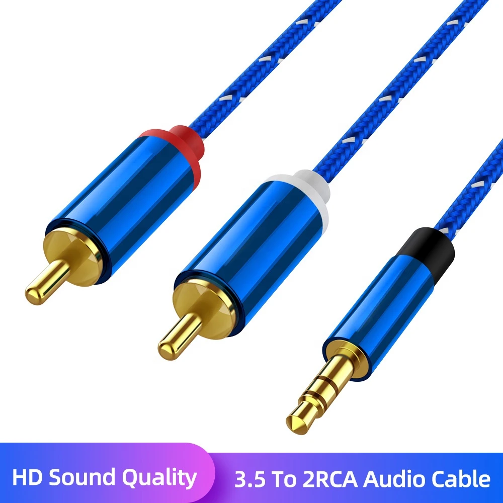 2RCA to 3.5 Audio Cable RCA 3.5mm Jack RCA Cable for Amplifier Headphone Speaker Y Splitter Cable Cord