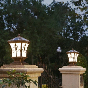 2W 3W  4W Solar Sensor Waterproof Garden lamp Outdoor Fence Gate Pillar Light