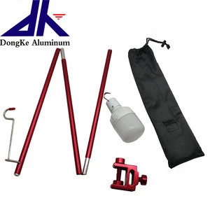 3 section camping product lantern stand holder Telescopic pole for hanging lantern easy to use extension rod for hiking