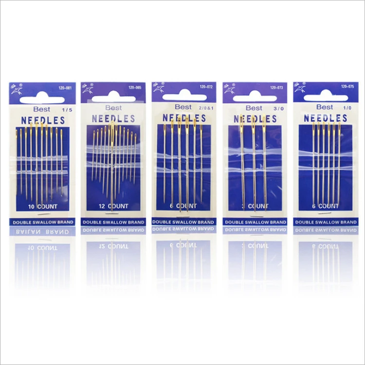 30 pcs high quality household hand sewing needles,  gold eye steel sewing needle with  plastic tray