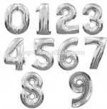 32 inches Gold Silver 0-9 Number Foil Balloons Helium Balloons Birthday Wedding Decoration Air Balloons Event Party Supplies